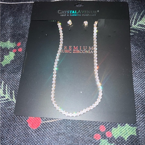 Premium Cubic Zirconia Necklace and Earrings - NWOT - Picture 5 of 12